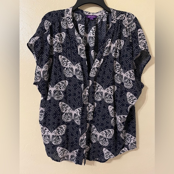 Hale Bob Butterfly Hidden Button Top size 1X - Picture 1 of 3